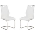 Bedding Beyond Bravo Contemporary Side Chair In White and Stainless Steel BE165216